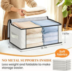 Fab totes 35L Closet Organizers, Foldable Under Bed Storage Containers | Storage Bags with Zippers,Window and Handles for Organizing Bedroom, Closet, Clothing,Organization with Handle - Image 2
