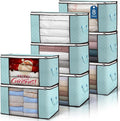 90L Large Storage Bags, 8 Pack Clothes Storage Bins Closet Organizers | Foldable Storage Containers, with Reinforced Handle, for Clothing, Blanket, Comforters, Bed Sheets, Pillows and Toys by BuddingJoy-BuildaJoyfulLifeforYou