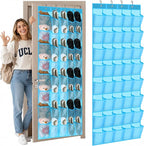 Windyun 1 Pcs 40 Pocket Over the Door Shoe Organizer Hang,Sky Blue by Windyun