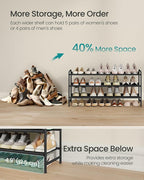 SONGMICS Long Shoe Rack, 3-Tier Shoe Organizer, Holds up to 20 Pairs - Image 4