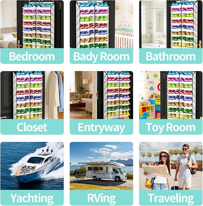 Shoe Rack for Door, Over Door Shoe Organizer for Closet - Image 7