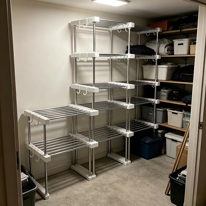 BLULEE Expandable Under Sink Organizer, No-Drill Adjustable Shelf - Image 5