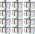 BALEINE 12-Pack Oversized Moving Bags with Reinforced Handles, Heavy-Duty Storage Tote for Clothes, Moving Supplies (Clear, 12-Pack) by BALEINE