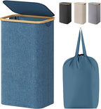Lifewit 105L Large Laundry Basket with Lid, Removable Bags, Dark Blue by Lifewit