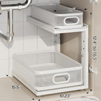 2 Pack Under Sink Organizer With Next-Gen Ball-Bearing Slides,2-Tier Precision Mesh Pull Out Cabinet Drawers Storage for Bathroom&Kitchen,Height Adjustable Shelf,Rust-resistant-Patent Pending - Image 2