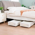 Vincona Under Bed Storage with Wheels, 2 Pack Under Bed Storage Containers with Label Holders for Clothes, Shoes and Blankets, Rolling Underbed Shoe Organizer with Cover, Beige (30.71x15.7x7.28 in) - Image 4
