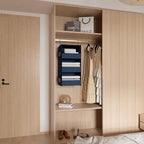 3-Shelf Hanging Closet Organizer and Storage, Foldable Hanging Closet Shelves Front Lip Design Washable Hanging Storage, Navy Blue - Image 8