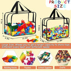 6 Large Toy Storage Bags with Labels Reusable Clear Toy Organizer 3L & 3XL - Image 2
