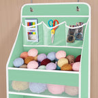 Univivi Fabric Over Door Hanging Organizer for Baby Nursery, Green, 5-Shelf - Image 4