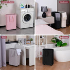 efluky Slim Laundry Hamper with Wheels, Rolling Laundry Basket for Clothes, Small Laundry Basket for Bedroom, Dorm and Laundry Room, 60L (12.7 Gallons) Black - Image 6