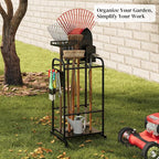 Garden Tool Organizer with Hooks, Steel Yard Storage Holder,Broom Holder - Image 2
