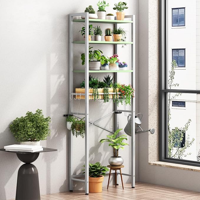 Kalrin Over-The-Toilet Storage Rack, 4-Tier Bathroom Organizer Shelf Over Toilet with Adjustable Shelf and Basket, Freestanding Space Saver Bathroom Shelves Above Toilet for Room (Avocado Green) - Image 9