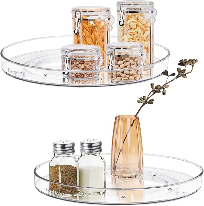 2 Pack Lazy Susan Organizer,10.6" Turntable Organizer for Pantry by BodiCal