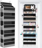Over The Door Organizer Storage Large Capacity Hanging Bedroom Storage | 5 Shelves, 40 LB Capacity, Foldable Mesh Design, Clear Window, Sturdy, Large Storage Organizer for Nursery, Pantry & Closet by WiseLife
