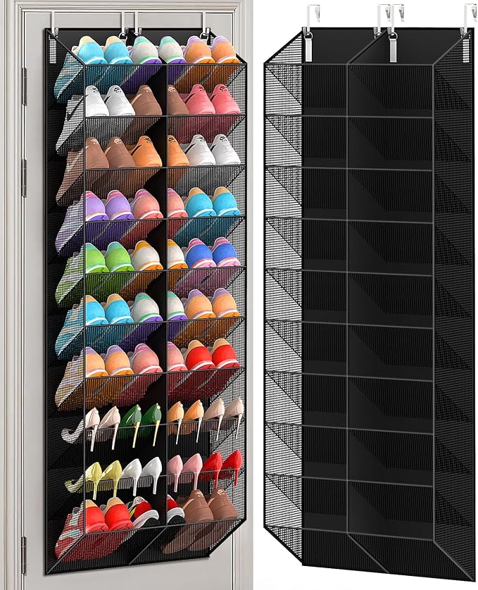 UVIAHOMI Over the Door Shoe Organizer for 20-30 Pairs, 10-Tier, Black by UVIAHOMIHOMEORGANIZER