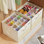 Plus Size 2 Pack Shoe Organizer for Closet, Foldable Shoe Storage Box | 16–24 Pair Shoe Storage for Sneakers, Boots & Heels with Adjustable Dividers, Clear Cover & Space Saving Closet Storage - Image 7