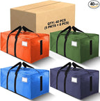 HOMESURE Supports 200lbs Heavy Duty Moving Bags - Strong Zipper & Wrap-Around Handles - Water-Resistant Storage Totes, Durable Alternative to Moving Boxes- 40 Pack -Multi-Color System for Easy Sorting by HOMESURE