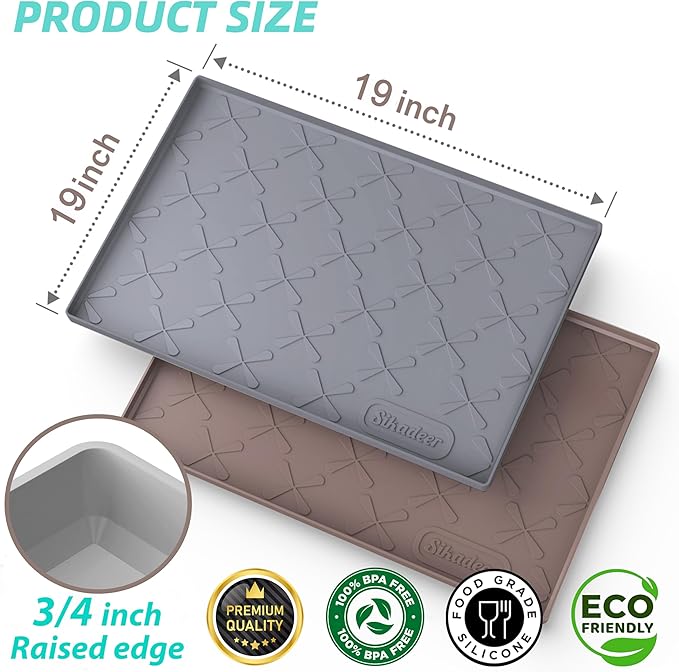 SIKADEER Waterproof Under Sink Mat 19" x 19" Silicone Mat Cabinet Protector - Image 3