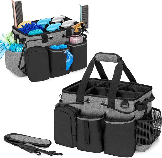 LoDrid Large Professional Cleaning Caddy with Detachable Divider, Black by LoDridDirect