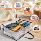 TasticTotes 8 Pack Clear Storage Bags for Comforter, Clothes & Bedding, 60L | Plastic Blanket Storage with Zipper & Handle, Foldable Moving Bags, Closet Organizer and Under-Bed Storage Containers - Image 6