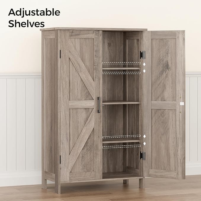 Homleke 43.3" H Farmhouse Bathroom Storage Cabinet with Adjustable Shelves - Image 5