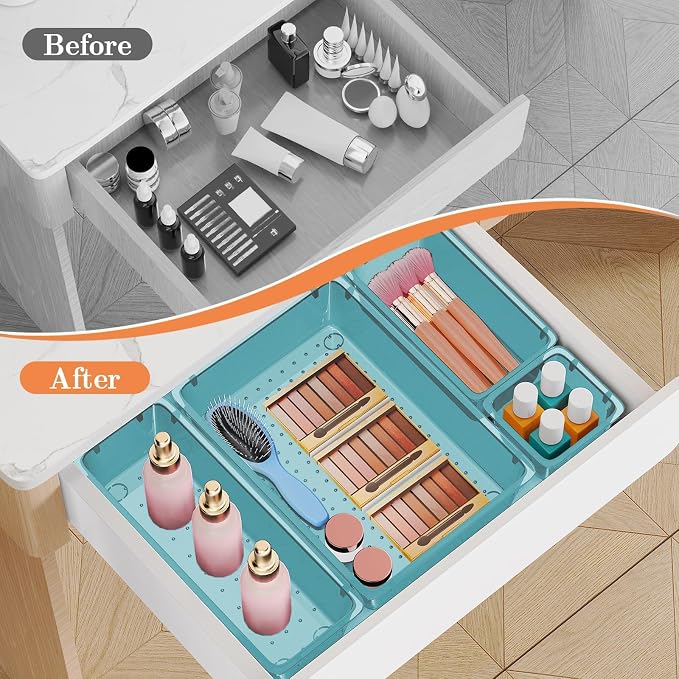 SpaceHacks 25 PCS Plastic Drawer Organizer, 4-Size Versatile Organizer Trays & storage Bins - Image 4