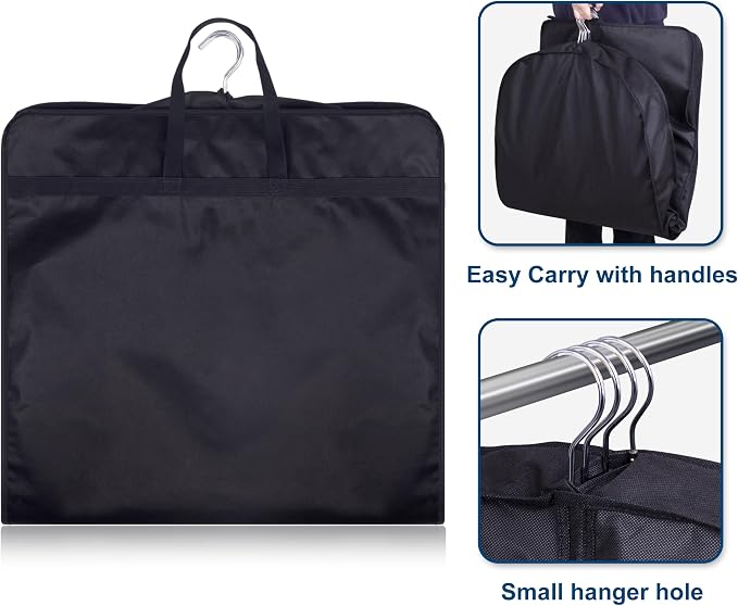 KIMBORA 43" Suit Bags for Closet Storage and Travel, Gusseted Hanging Garment Bags for Men Suit Cover With Handles for Clothes, Coats, Jackets, Shirts（3 Packs） - Image 4
