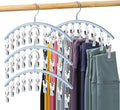 Volnamal Legging Organizer for Closet, Metal Yoga Pants Hanger w/Rubber Coated 4 Pack w/10 Clips Hold 40 Leggings, Hangers Space Saving Hanging for Closet Organizers and Storage, Blue by Volnamal