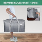 BALEINE 2-Pack Oversized Moving Bags with Reinforced Handles, Heavy-Duty Storage Tote for Clothes, Moving Supplies (Winter Grey, 2-Pack) - Image 6