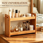 Bathroom Counter Organizer, 2 Tier Bathroom Countertop Organizer, Bathroom Counter Shelf, Wooden Makeup Organizers Countertop, Bathroom Vanity Organizers and Storage for Bedroom, Gifts - Image 3