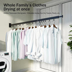 HEILAIYI Clothes Drying Rack for Laundry,Wall Mounted Clothes Hanger Rack,Folding,Retractable,Collapsible(J Shape Hooks) - Image 7