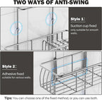 Epicano Shower Caddy Hanging Over Head, Chrome,Stainless Steel - Image 7
