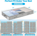 4 Inch Low Profile Under Bed Storage Drawer 4 Pack, Lightweight Underbed Clothes Storage Container Bins With NO STURCTURE, Shallow Storage Bag for Dorm & Home, With Clear Lids & Water-Resistant Fabric - Image 2