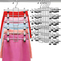 Pants Hangers with Clips,Space Saving Hanging Closet Organizer-6 Tiers Skirt Hangers with 360° Swivel Hook,Closet Organizer-Clothes Hangers- College Dorm Essentials Apartment Essentials- 6 Pack by Lumigens