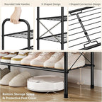 Hoctieon 5 Tier Mesh Style Shoe Rack, Entryway Shoe Shelf, Shoe Storage Organizer, Shoe Rack for Closet, Space Save for Bathroom, Garage, Hallway, Bedroom, Living Room, Black - Image 7