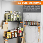 Bunoxea Spice Rack Wall Mounted 2 Pack,RV Spice Rack,Black - Image 5
