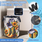 American Western Cowboy Hat Boots Laundry Basket Oxford Cloth 18.9 x 16.5In - Image 2