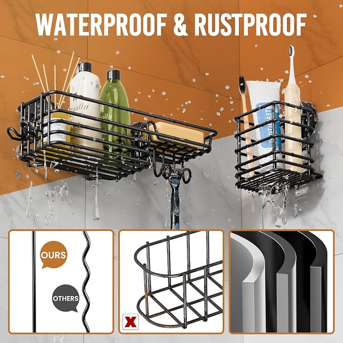 LEVERLOC Shower Caddy Suction Cup, Bathroom Organizer for Inside Shower - Image 4