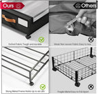 Yecaye Under Bed Storage with Wheels 60L, 2 Pack Under Bed Storage Containers, Underbed Shoe Storage with Clear Window & Label, Rolling Under Bed Metal Drawer for Clothes, Shoes, Books, Black - Image 5