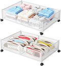 Gawerk Under Bed Storage with Wheels, Foldable Metal Mesh Underbed Storage Container Bins, Tool-free Assembly Clothes Drawer Organizer, 2Pack by Gawerk