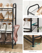 SONGMICS 4-Tier Stackable Metal Shoe Rack, Holds Up to 16 Pairs of Shoes | Shoe Organizer for Closet, Entryway, and Small Spaces, with Adjustable Slanted Shelves, Black, DAVIAN Collection ULMR067B01 - Image 6