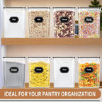 PRAKI Large Airtight Food Storage Containers 5.2L / 195oz, 4pcs Pantry Kitchen Organizers and Storage for Flour, Sugar, Baking Supplies, BPA Free, Plastic Flour Containers with 20 Labels & Maker - Image 7