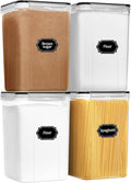 4pcs Large Tall Airtight Food Storage Containers with Lids - 6.5L / 5.9qt by PRAKI