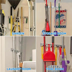 reliahom Broom Holder Wall Mount Mop Hanger Tools organizer 4Racks 5Hooks - Image 6