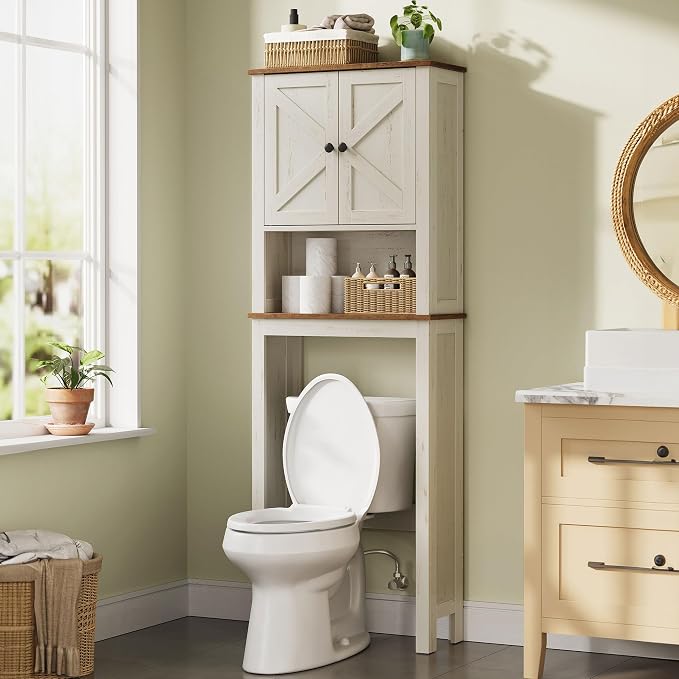 VASAGLE Over the Toilet Storage Cabinet, Doors, Adjustable Shelves, 23.6''W by Unknown