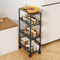 4-Tier Slim Utility Rolling Laundry Cart with Wheels, Easy to Assemble by TIPGO