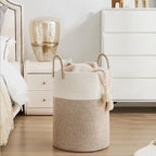 YOUDENOVA Woven Rope Laundry Hamper Basket, 58L Tall Laundry Basket, Baby Nursery Hamper for Blanket Storage in Bedroom-Large-Brown - Image 5