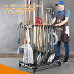 Heavy duty garden tool organizer garage storage holder storage large long farming tools lawn tool metal rack shovel and rake organizer - Image 5
