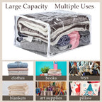 Shappy 6 Packs Clear Plastic Storage Bags with Zipper, 18 x 15 x 9 Inch | Sweater Bags, Moth Proof Protection, Vinyl, For Blankets Clothes Bed Sheet Comforters Pillows Quilt Closet Linen Organizer - Image 7