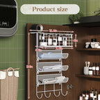 Wall-Mounted Hair Dryer Holder Styling Tool Organizer 4-Shelf Storage Wire Basket with Hook Heat Safe Rack for Hair-Straighteners,Curling Wands,Flat Iron,Cabinet Door Bathroom Kitchen White - Image 8